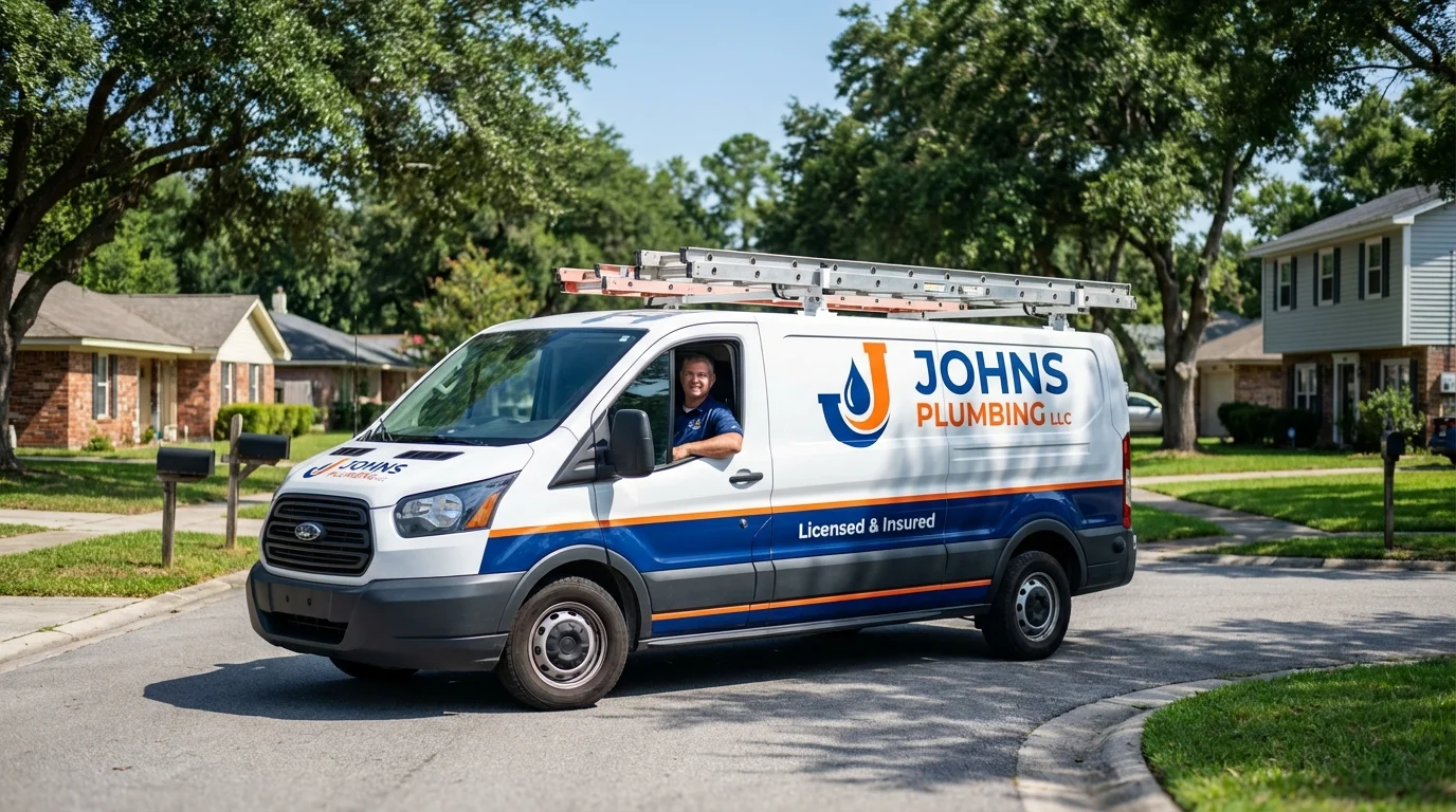 Johns Plumbing LLC service van in Logansport, IN
