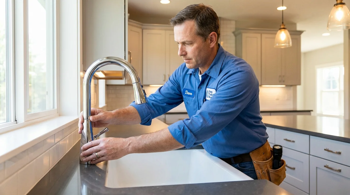 Kitchen faucet installation by Johns Plumbing LLC in Logansport